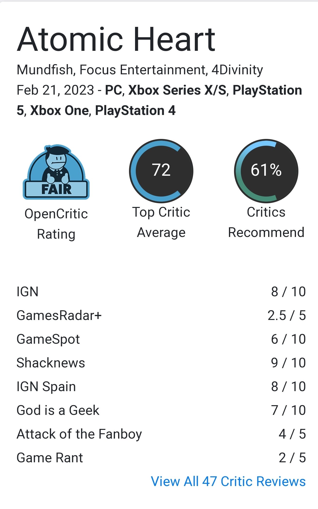 metacritic atomic heart