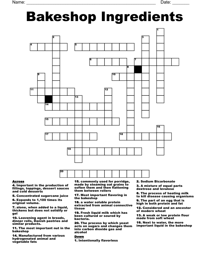 milk ingredient crossword