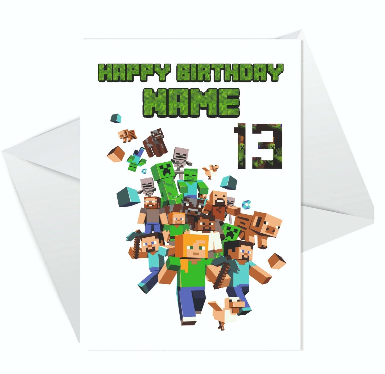 minecraft card birthday