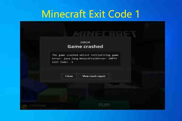 minecraft crash exit code 1