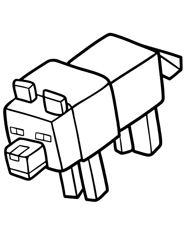 minecraft wolf colouring pages