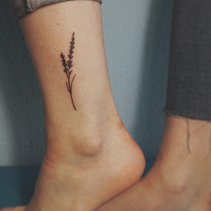 minimalist lavender tattoo