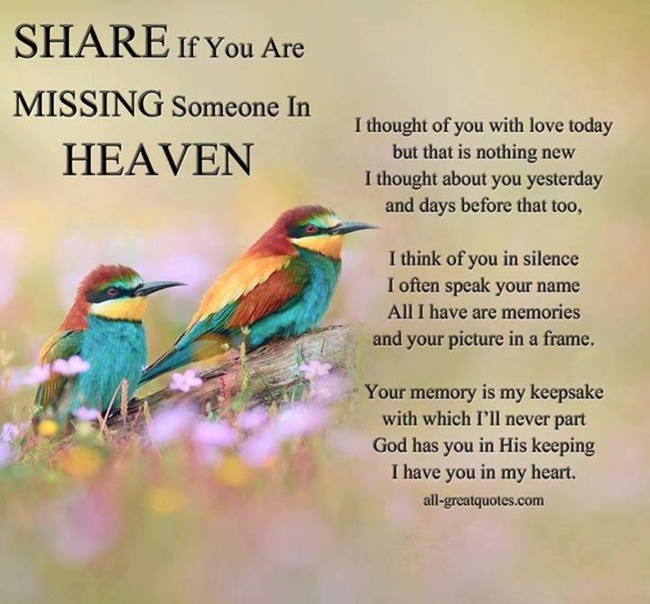 missing someone in heaven