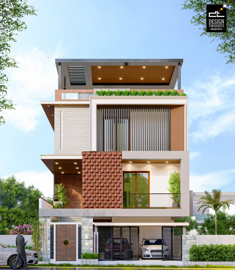 modern duplex house elevation