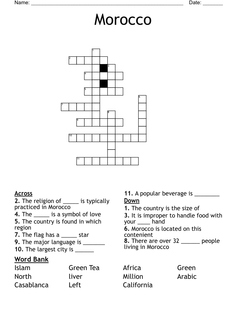 moroccos capital crossword