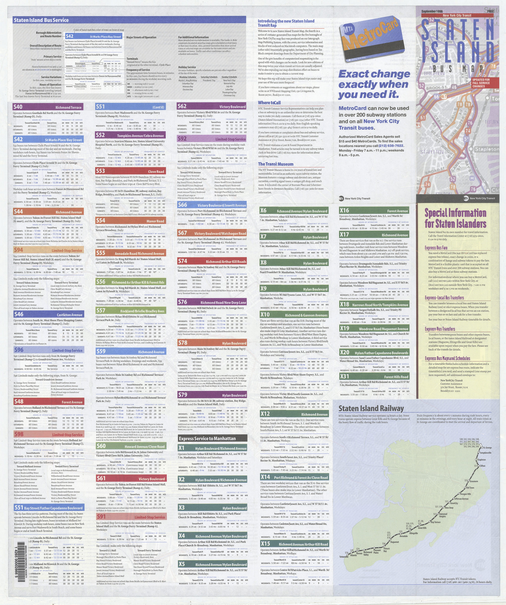 mta bus schedule staten island