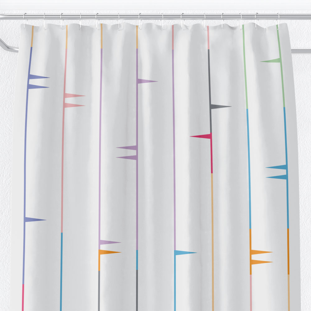 multi colored striped shower curtain