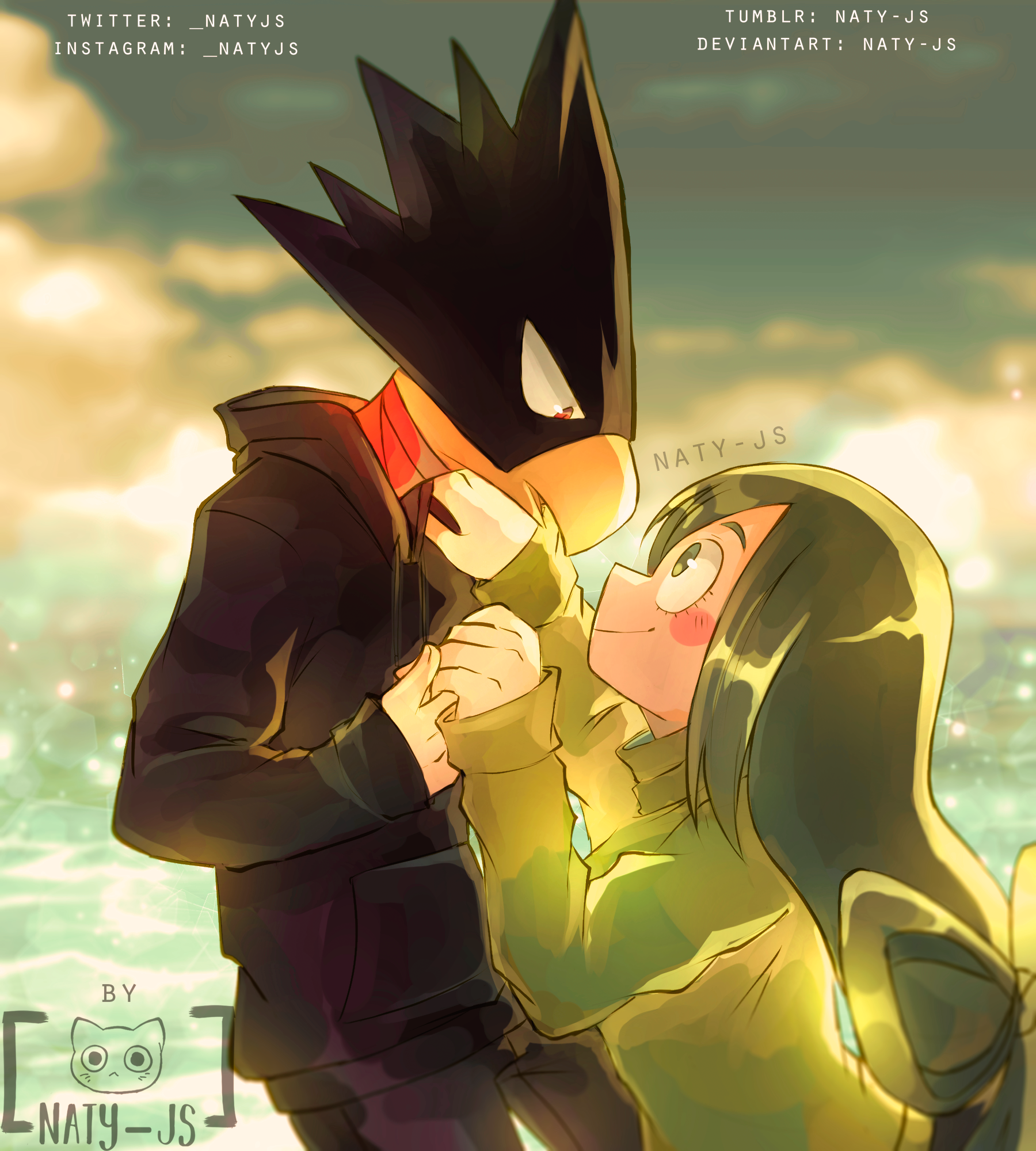 my hero academia tokoyami x tsuyu