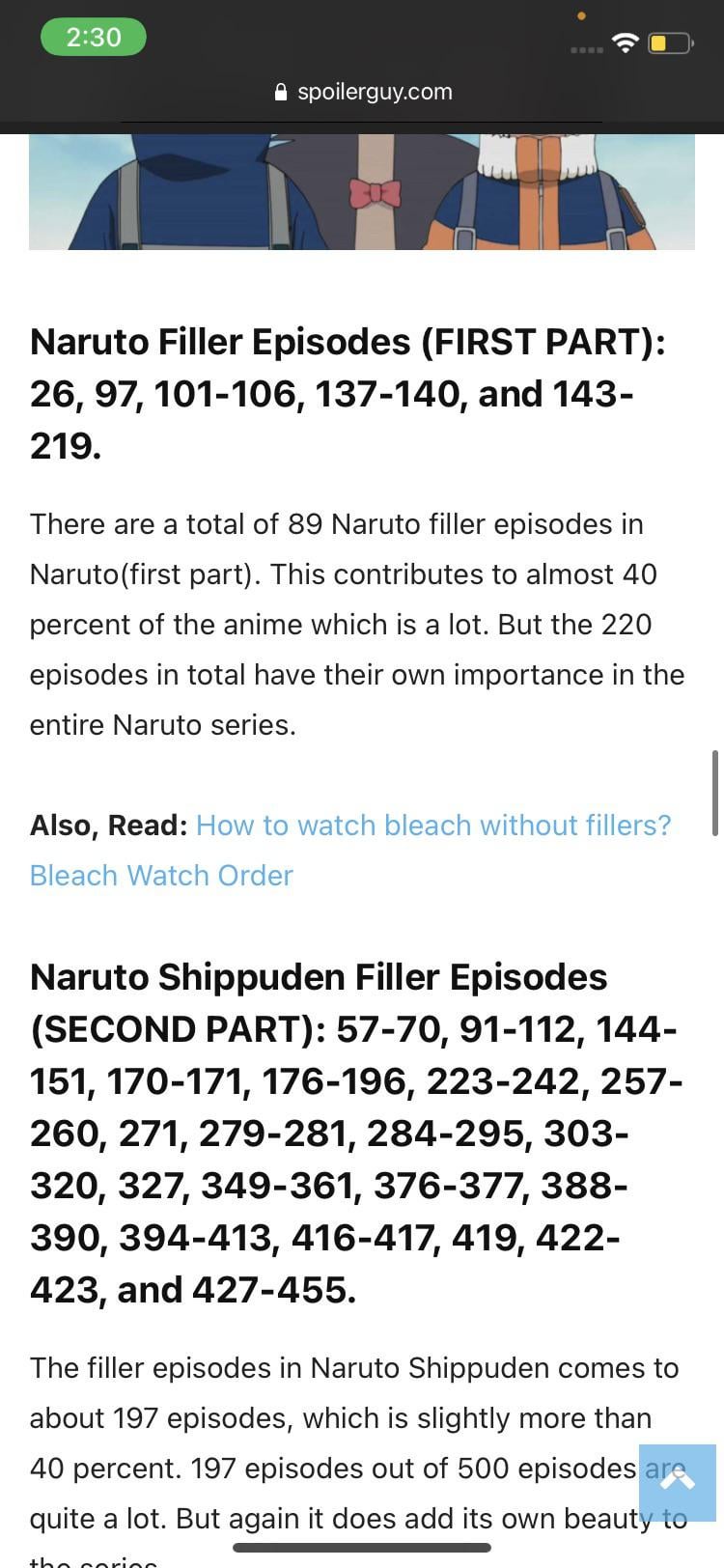 naruto filler episodes worth watching