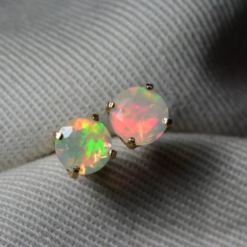 natural opal stud earrings