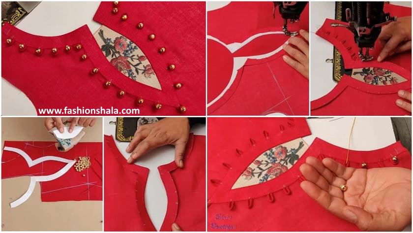 neckline cutting and stitching