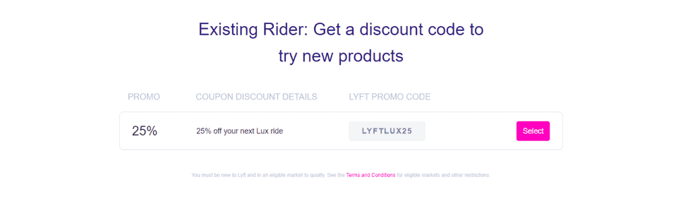 new lyft user code