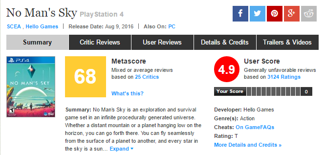 no mans sky metacritic