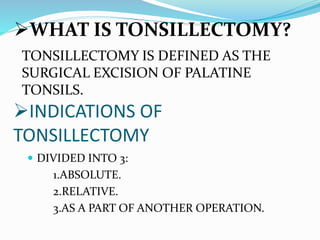 nursing management of tonsillectomy ppt