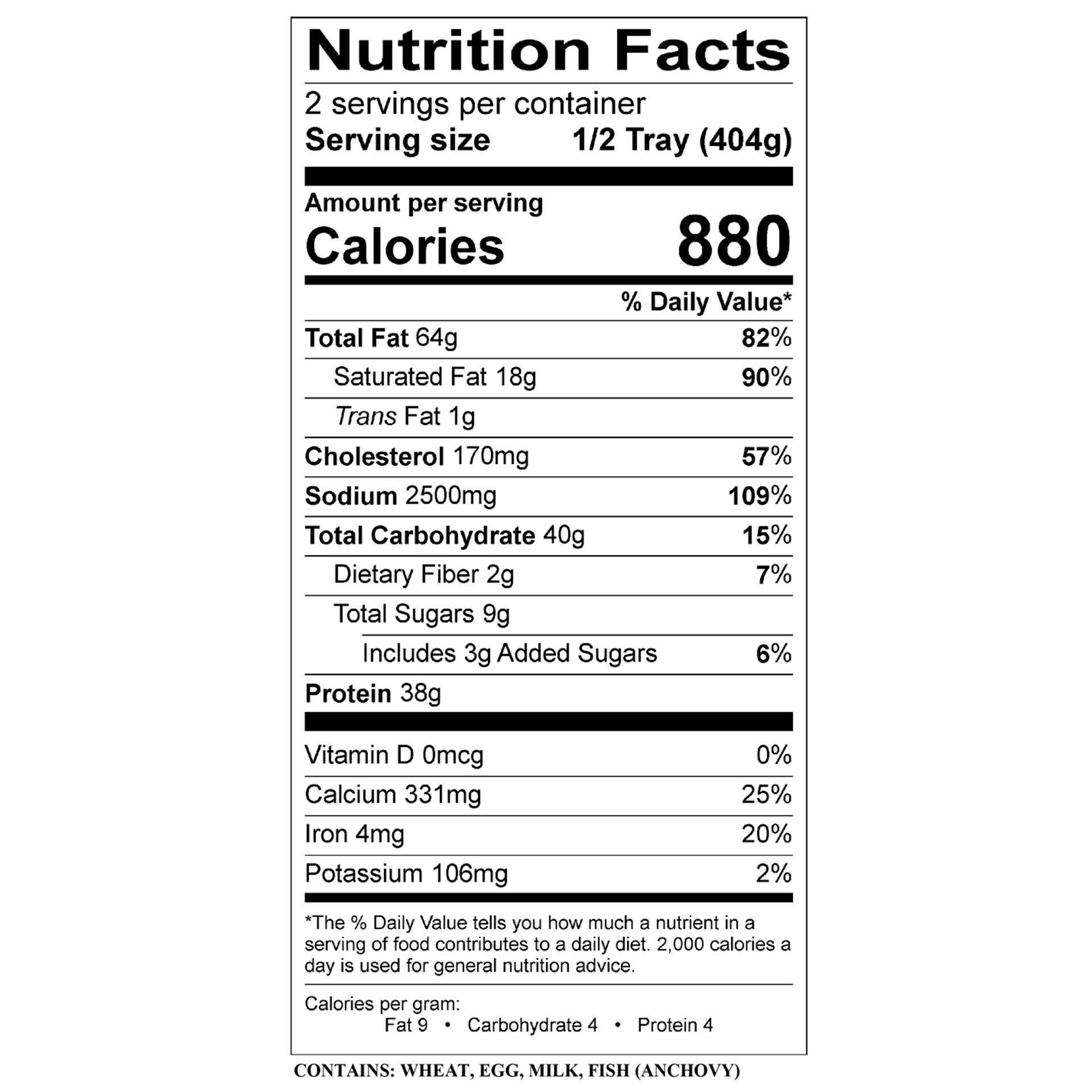 nutrition facts costco croissant