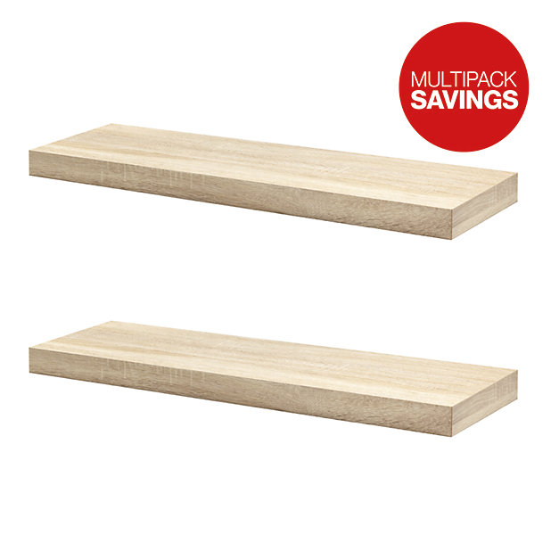 oak floating shelves b&q