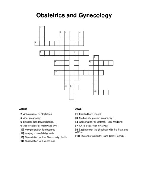 ob gyn offering crossword clue