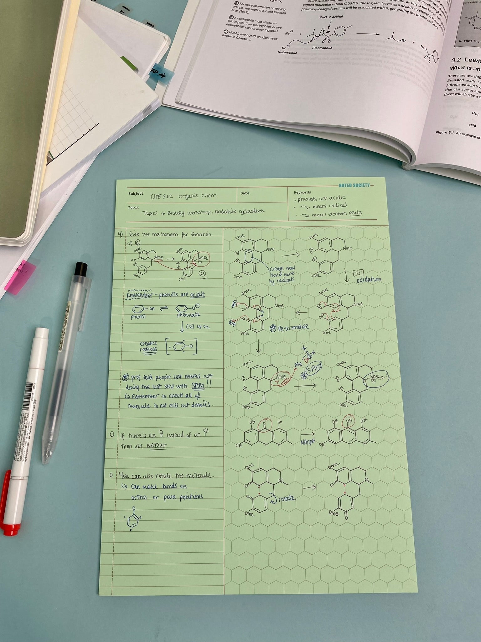 organic chemistry notebook