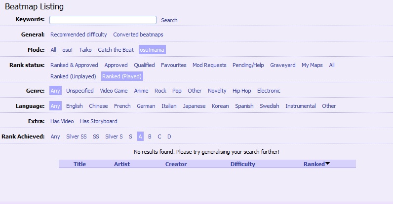 osu search keywords