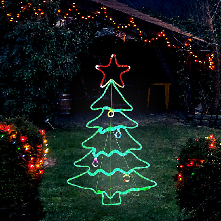 outdoor christmas silhouette lights