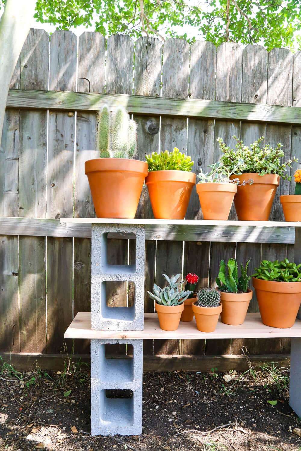 outdoor garden shelves