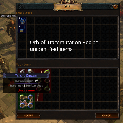 path of exile orb of transmutation