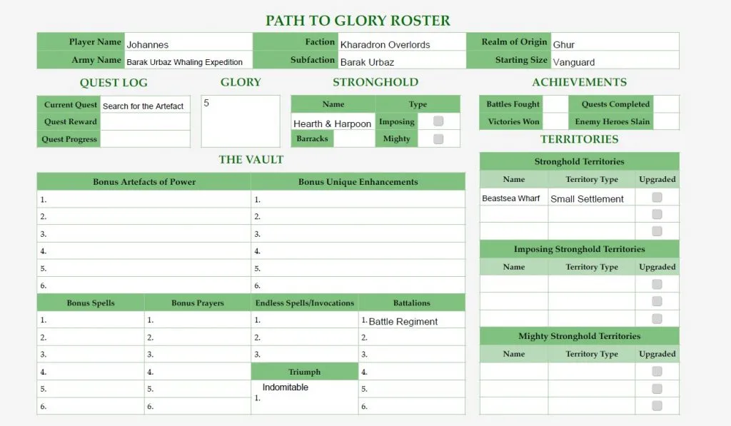 path to glory tracker