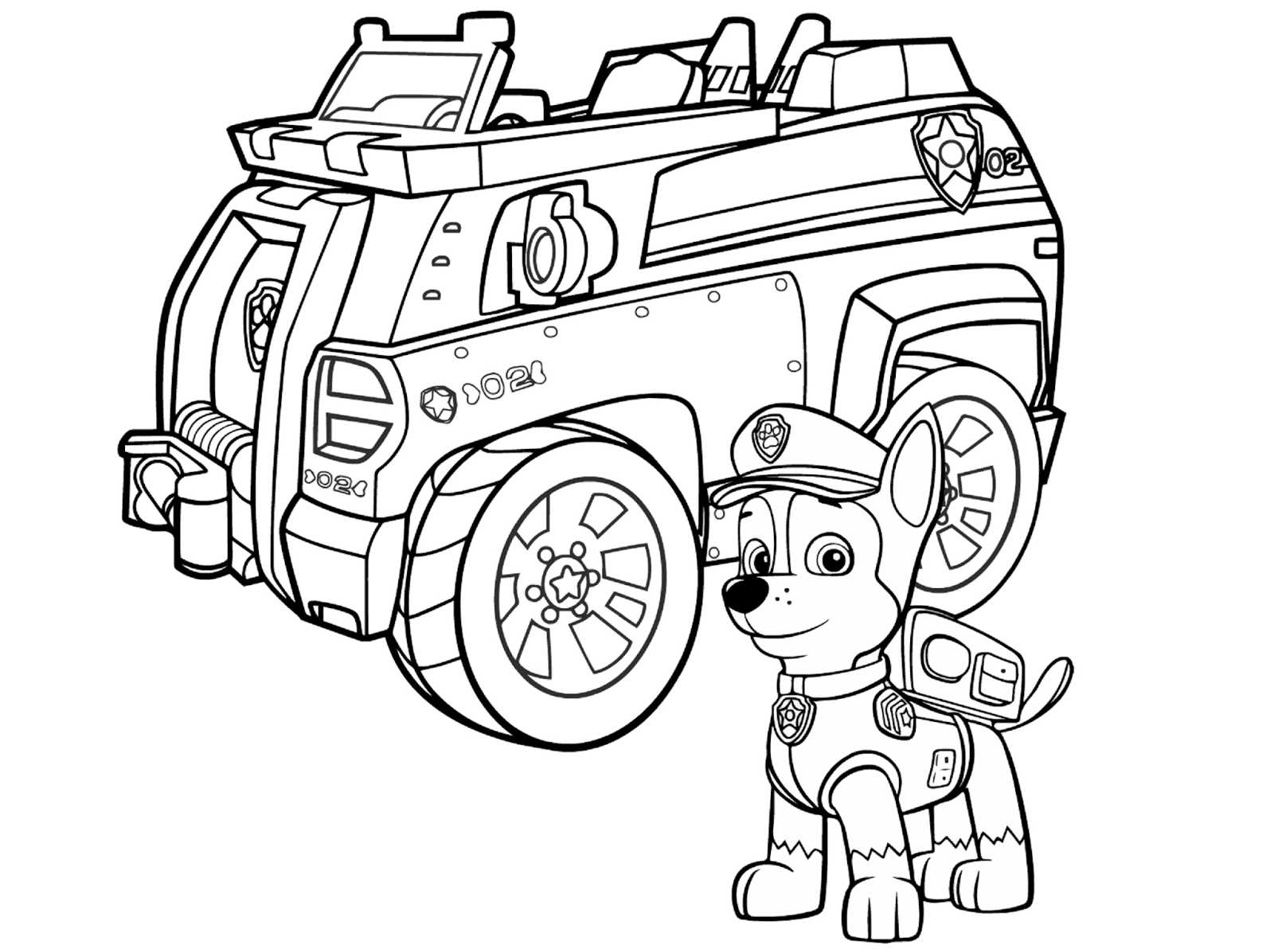 paw patrol chase para colorear