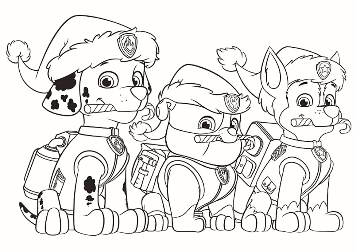 paw patrol coloring pages christmas