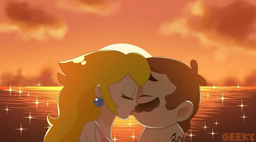 peach mario kiss