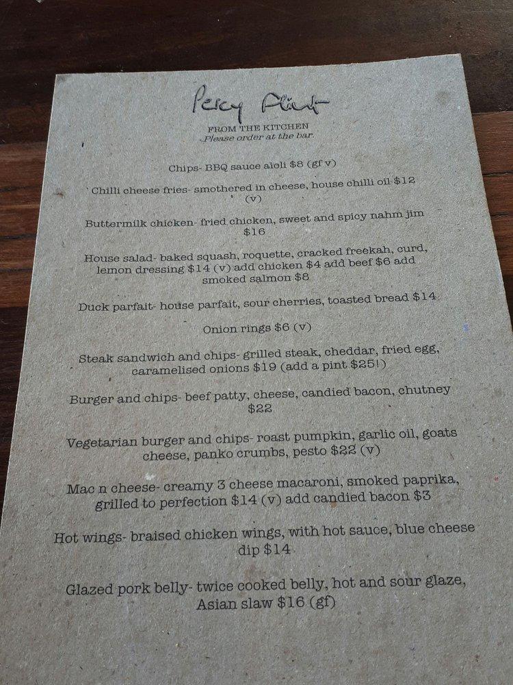 percy flint menu