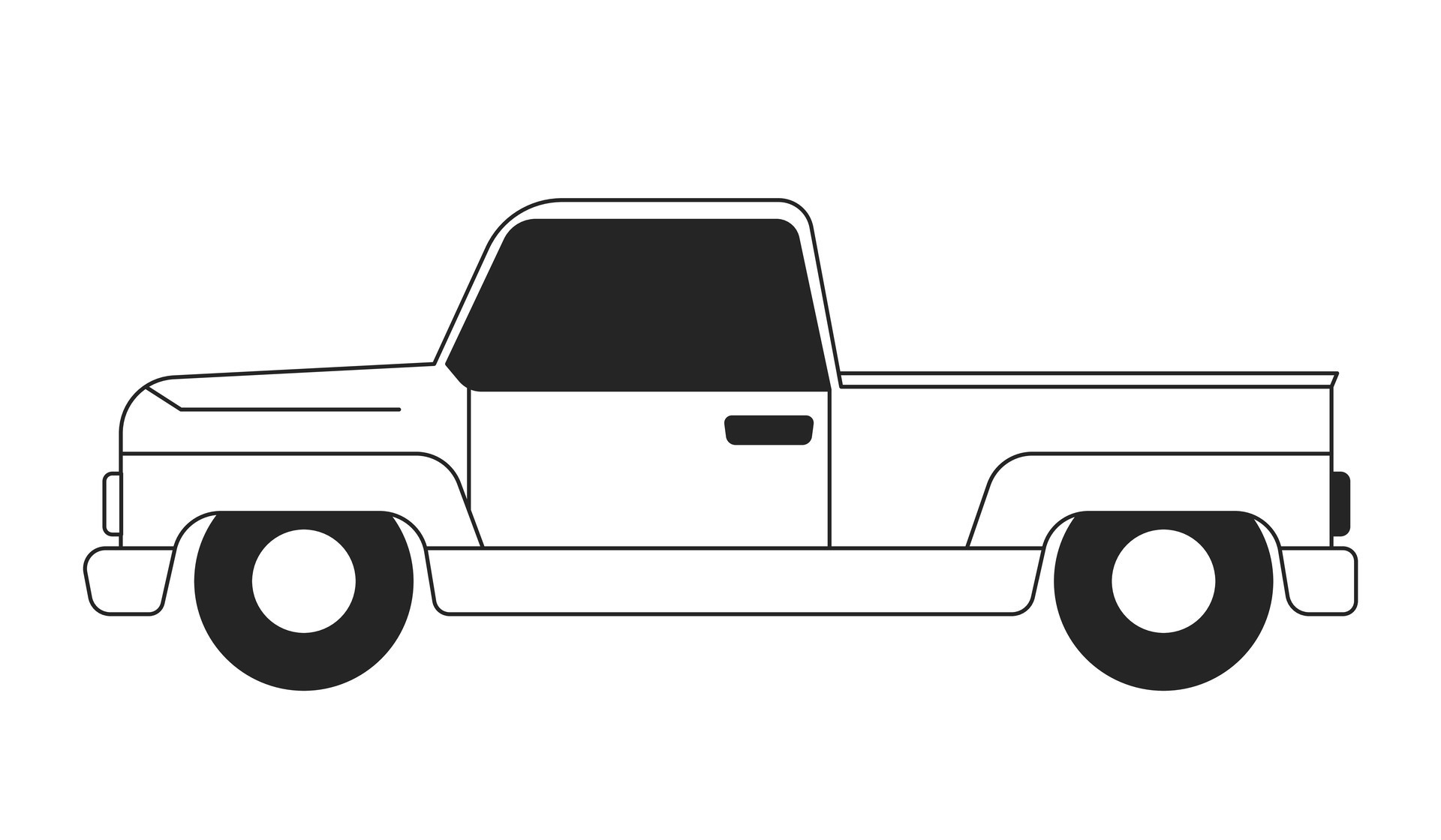 pickup truck clipart black and white