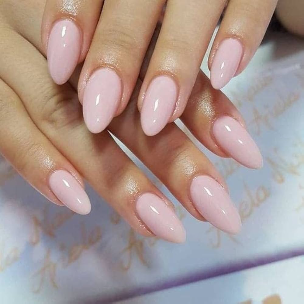 pink oval nails