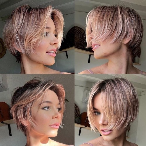 pixie cut with middle part