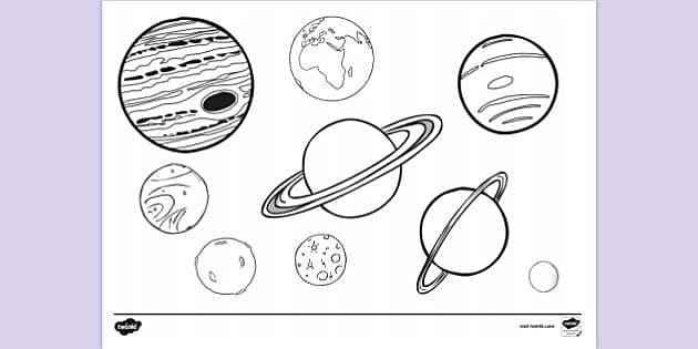 planets colouring pages