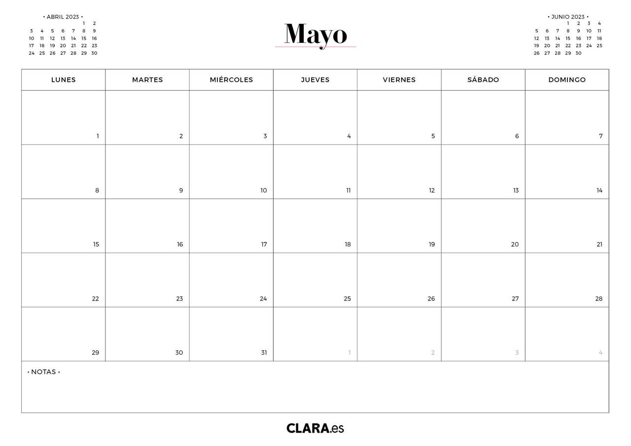 plantilla calendario mayo 2023