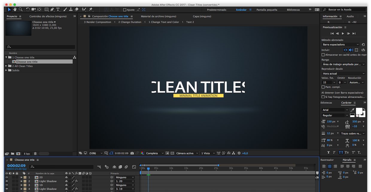 plantillas after effects