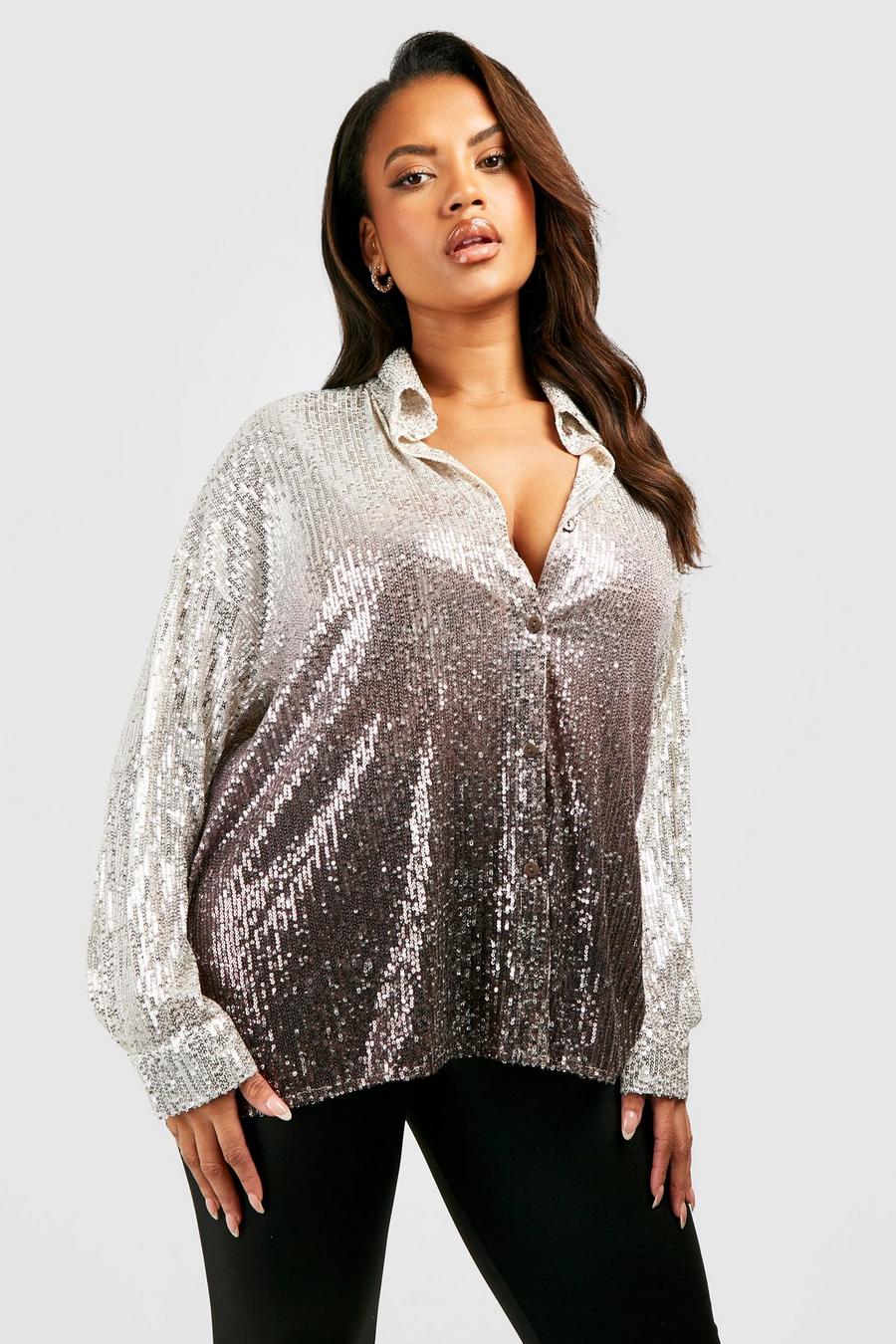 plus size sequin tops evening wear