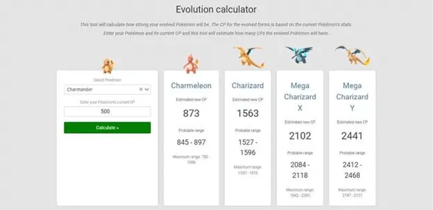 pokemon go evolution calculator