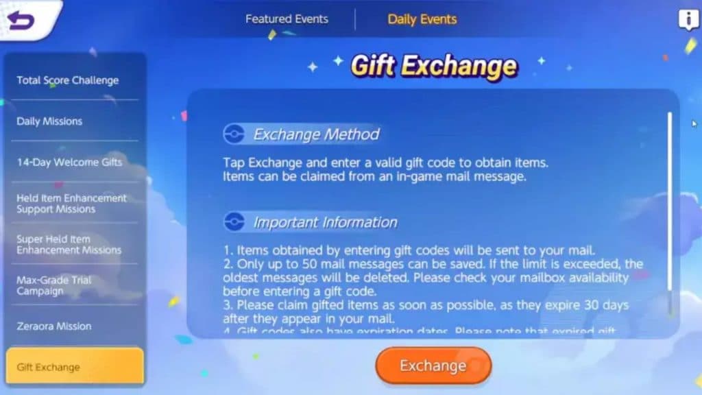 pokemon unite gift code