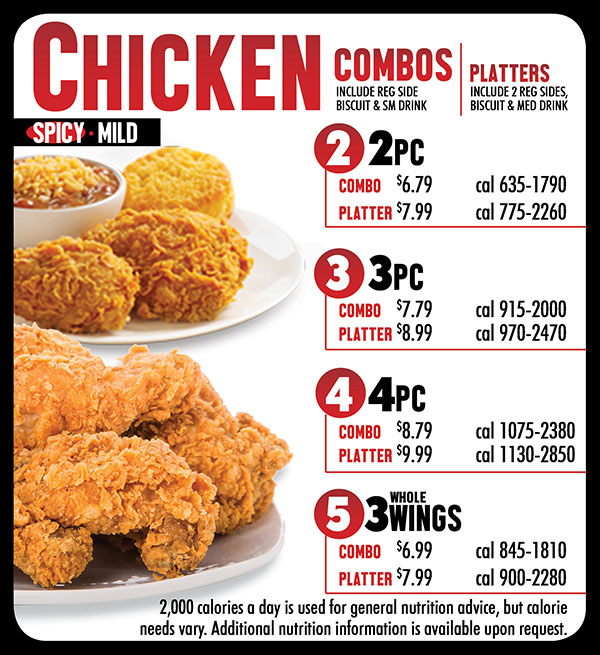 popeyes chicken menu