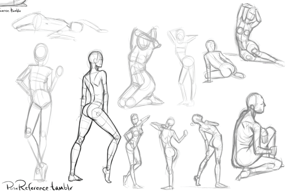 pose reference drawing