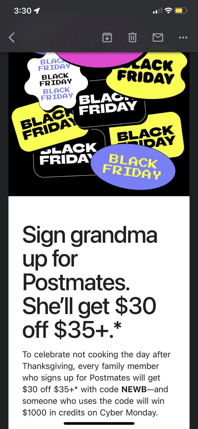 postmates black friday