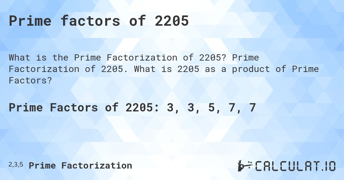 prime factorization 2205