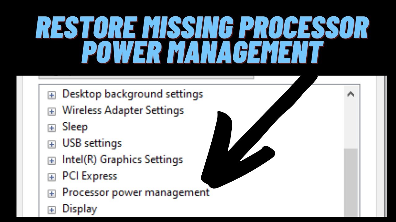 processor power management missing