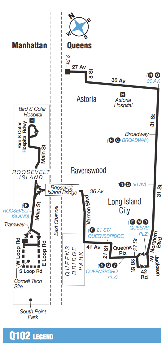 q102 bus route map