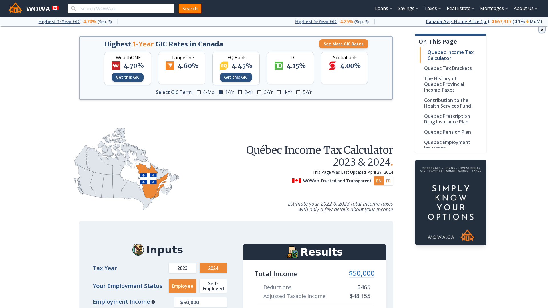 québec tax calculator