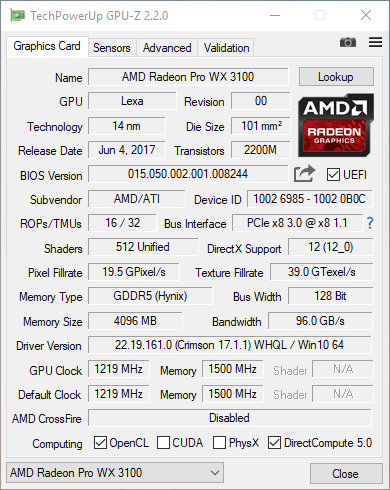 radeon pro wx 3100 driver download