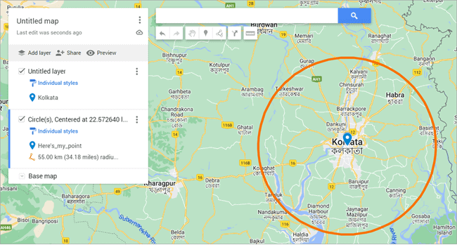 radius map tool google maps