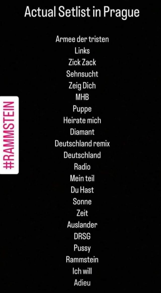 rammstein setlist 2020